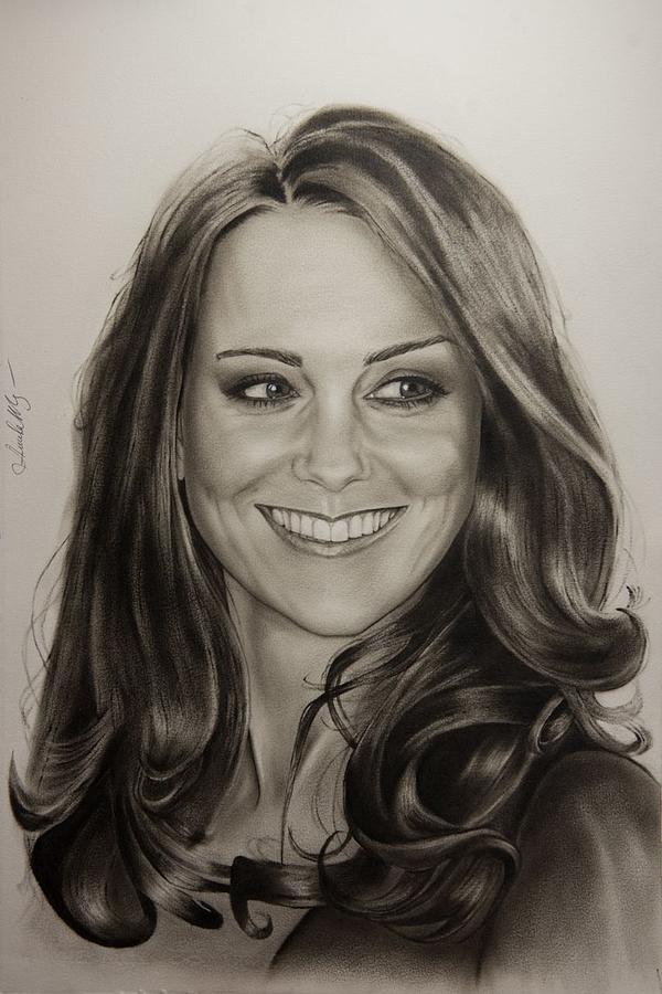 Portrait Painting - Portrait Kate Middleton by Nata Rioni
