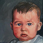 Portrait Painting - Commission baby portrait  by Christine Montague