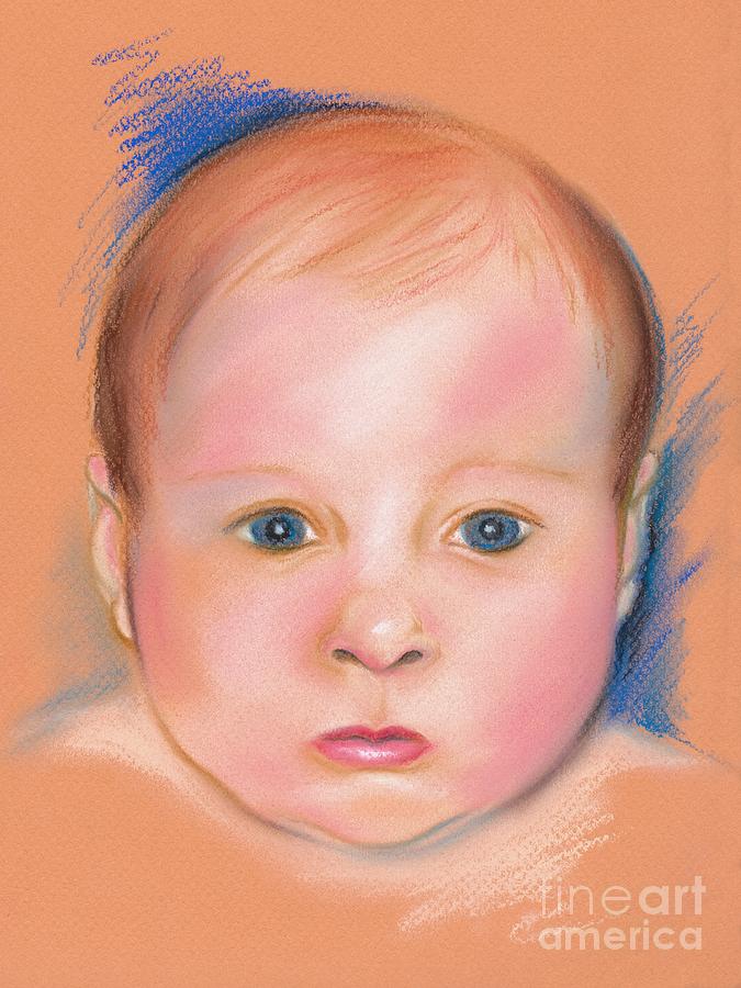 Portrait of a Baby Pastel by MM Anderson