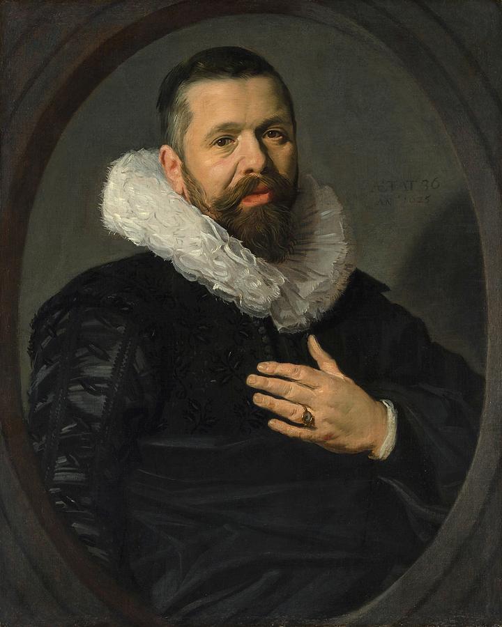 Portrait Painting - Portrait of a Bearded Man with a Ruff by Frans Hals