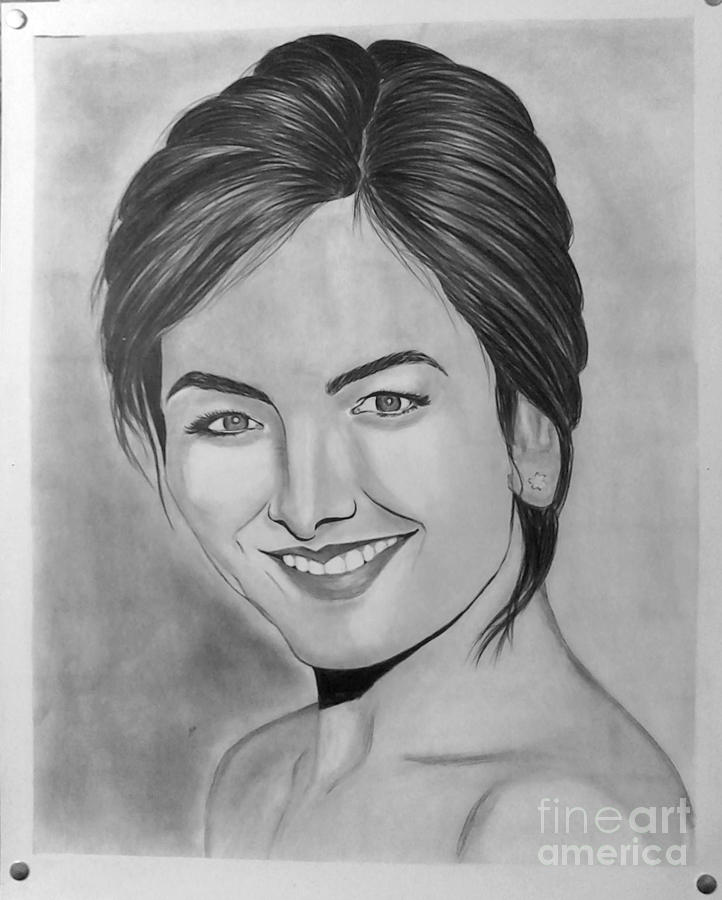 Portrait Of A Beautiful Girl III Drawing by Micky  Sood