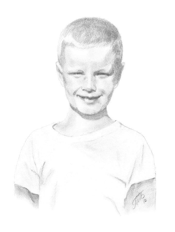 Portrait of a Boy Drawing by Masha Batkova