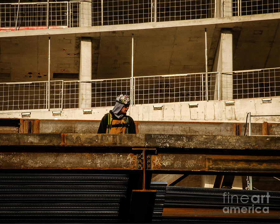 Skyscraper Photograph - Portrait of a Construction Worker by Dave Hood