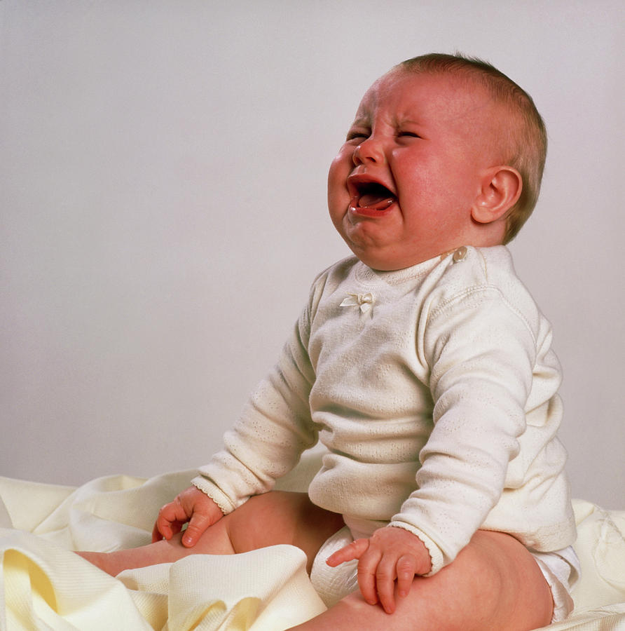 Portrait Of A Crying Baby Photograph by Cc Studio/science Photo Library