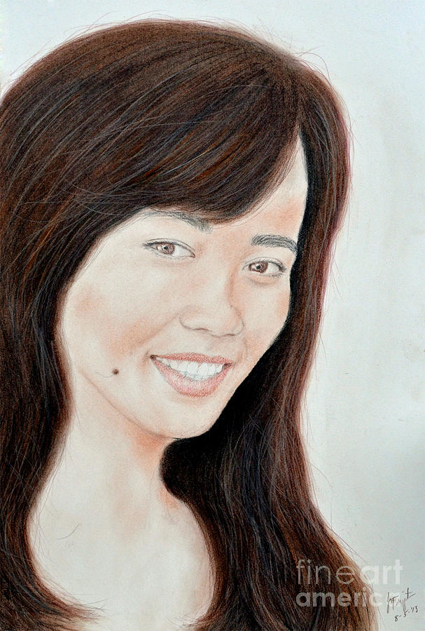 Portrait of a Filipina Beauty Drawing by Jim Fitzpatrick