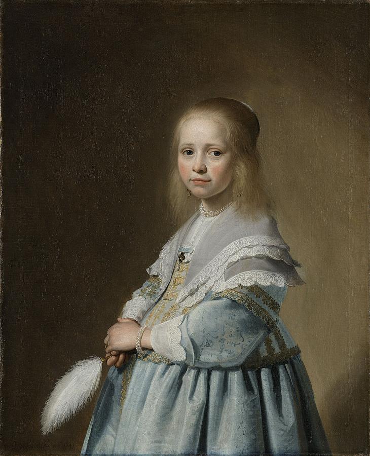 Portrait Painting - Portrait of a Girl Dressed in Blue by Johannes Versponck