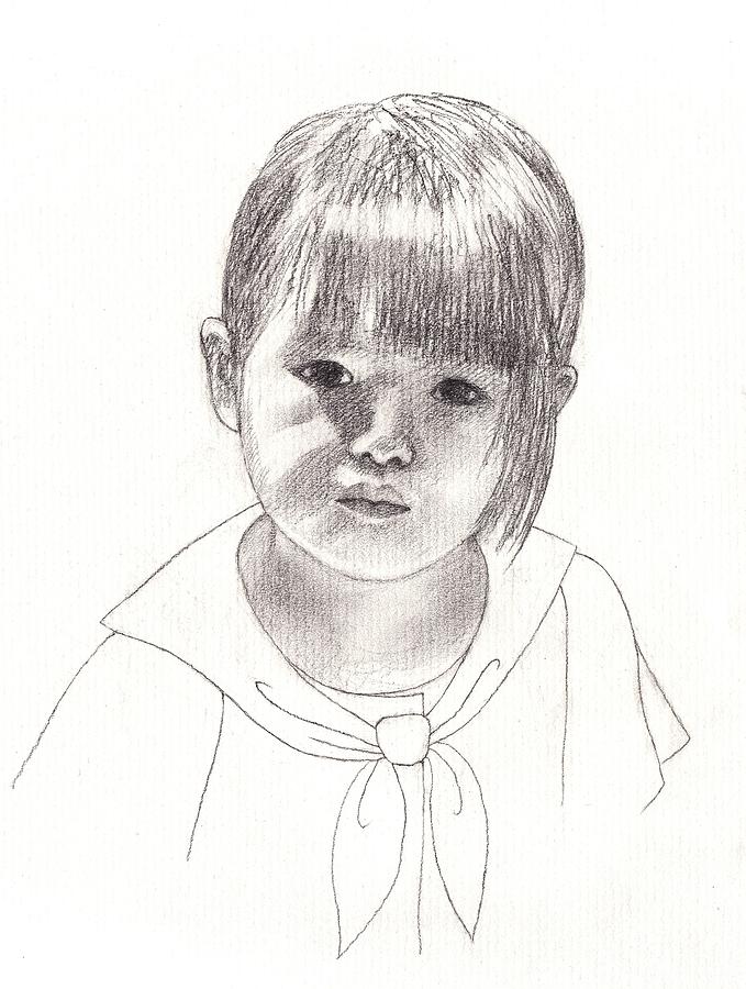 Portrait of a Girl Drawing by Kazumi Whitemoon