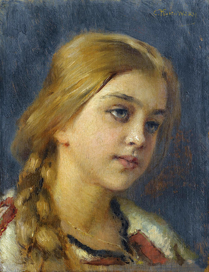 Portrait of a Girl Painting by Konstantin Makovsky