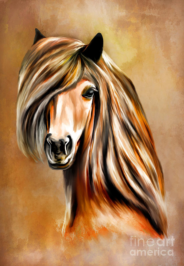 Portrait of a horse. Painting by Andrzej Szczerski