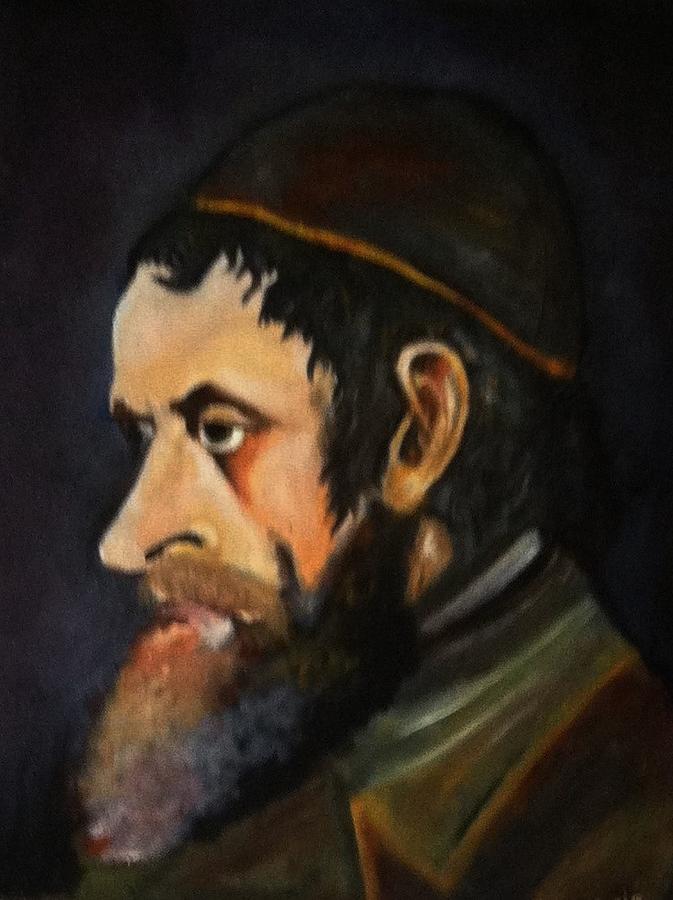 Portrait Of A Jew Painting by Ryszard Ludynia