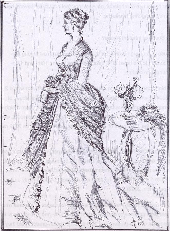 Figure Drawing - Portrait of a lady by Horacio Prada