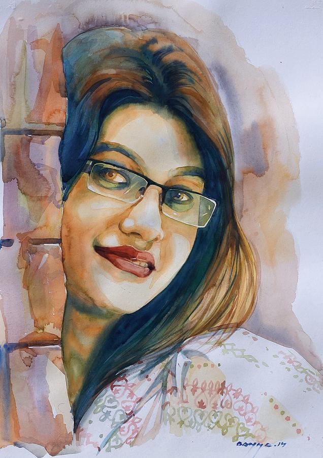 Portrait of a Lady Painting by Hossain Al Banna - Fine Art America