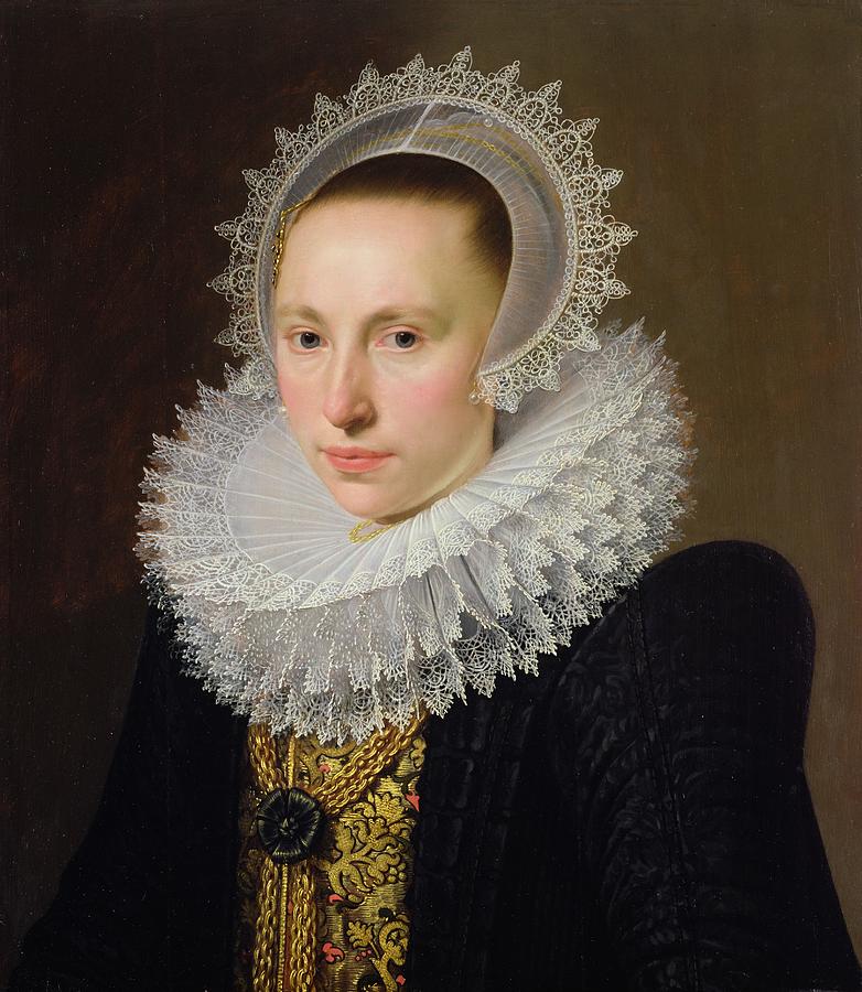 Portrait Of A Lady Oil On Panel Photograph by Cornelis van der Voort ...