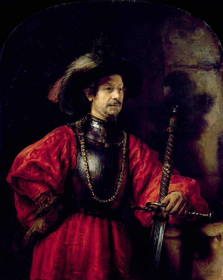 Feather Still Life Painting - Portrait Of A Man In Military Costume by Rembrandt Harmensz. van Rijn