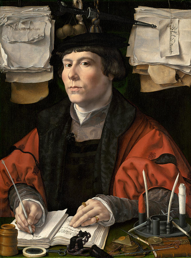 Jan Gossaert Painting - Portrait of a Merchant by Jan Gossaert