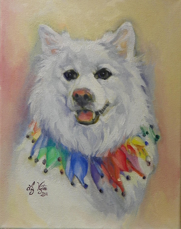 Portrait of a Much Beloved Dog Painting by Liz Viztes