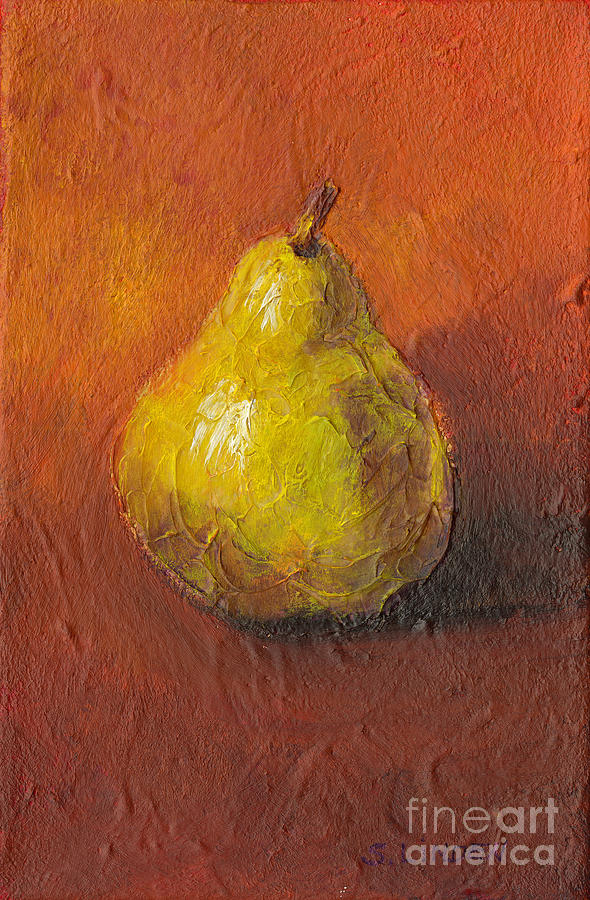 Portrait of a Pear Painting by Sandy Linden
