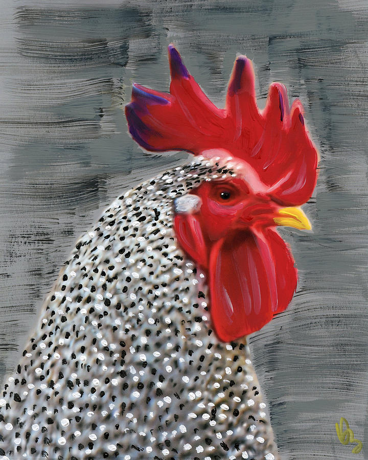 Portrait of a Rooster Painting by Deborah Boyd