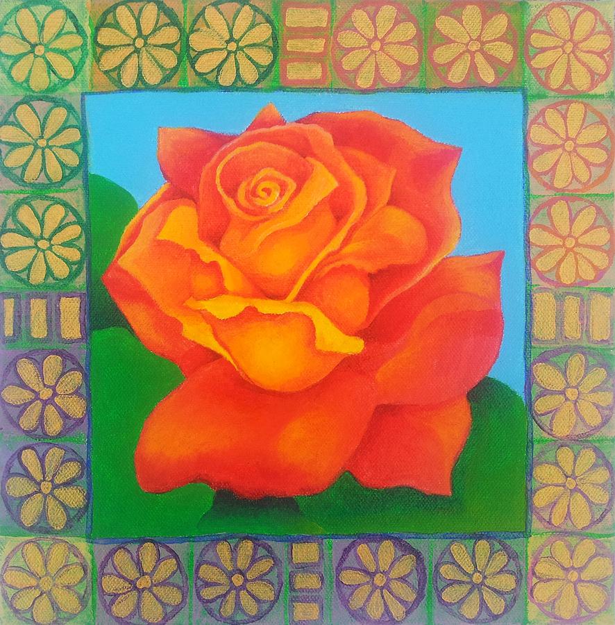 Portrait of a Rose that Grew from Adversity Painting by Corey Habbas