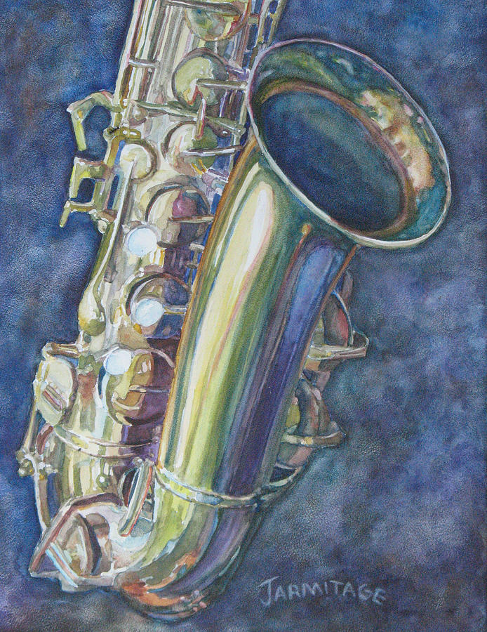 Saxophone Painting - Portrait of a Sax by Jenny Armitage