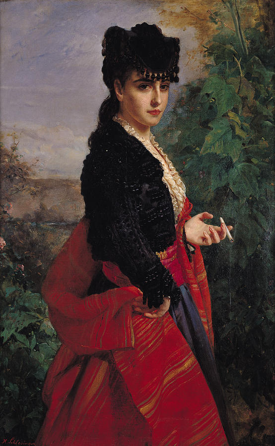 Portrait of a Spanish Woman Painting by Heinrich Wilhelm Schlesinger