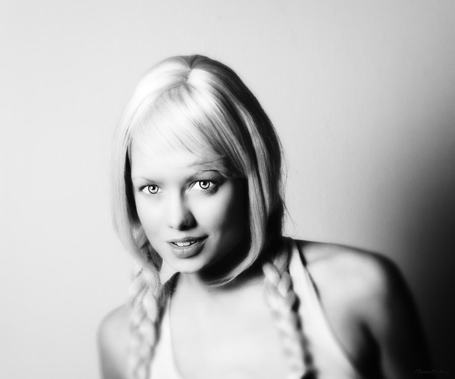 Portrait Of A Swedish Girl In B And W Photograph By Ramon Martinez 