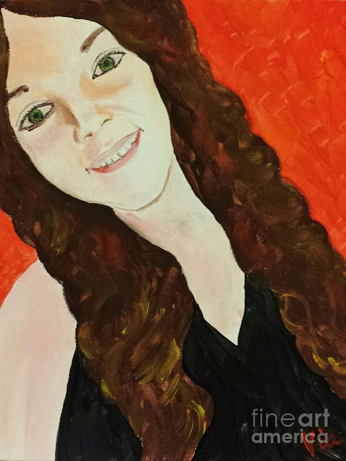 Ptg. Portrait of a Teenager Painting by Judy Via-Wolff