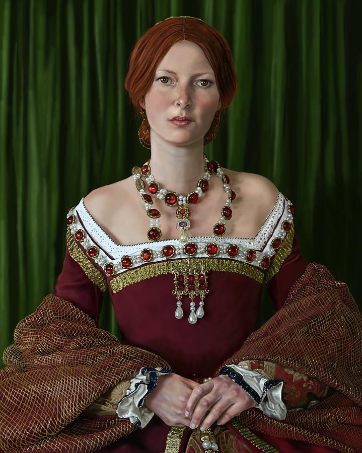 Portrait Of A Tudor Lady Digital Art by Mark Satchwill Pixels