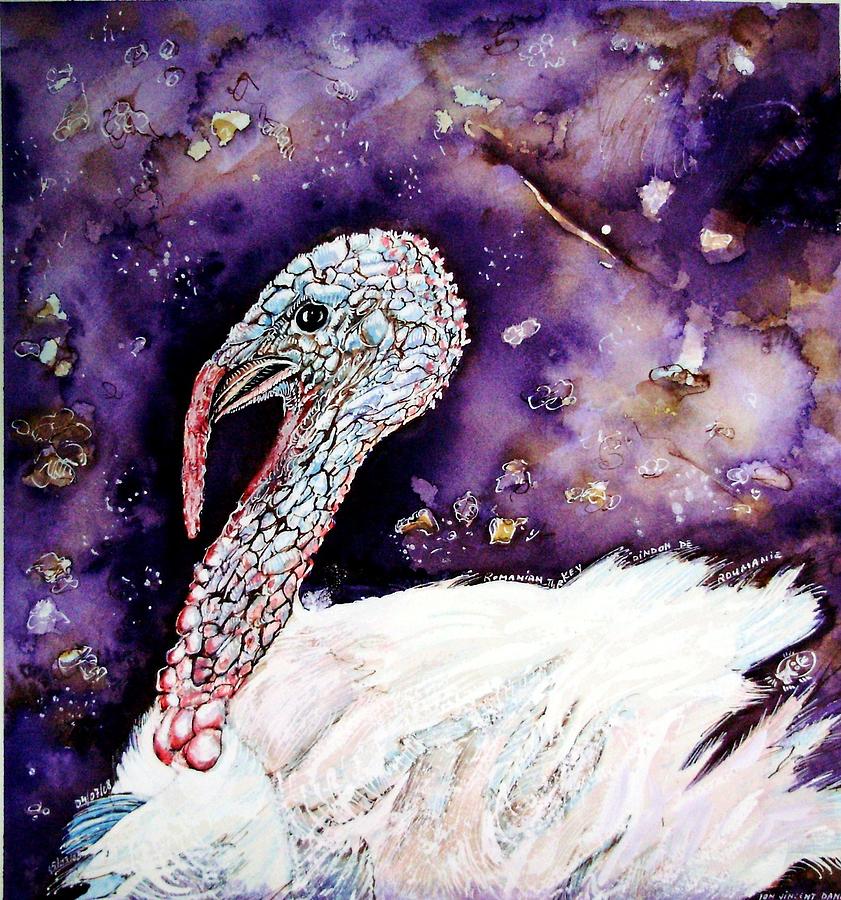 Turkey Painting - Portrait of a Turkey by ITI Ion Vincent Danu