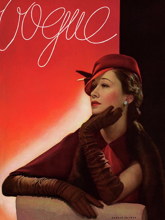 Portrait Of A Woman In A Red Hat Photograph by George Hoyningen-Huene Portrait Of A Woman In A Red Hat Photograph by George Hoyningen-Huene