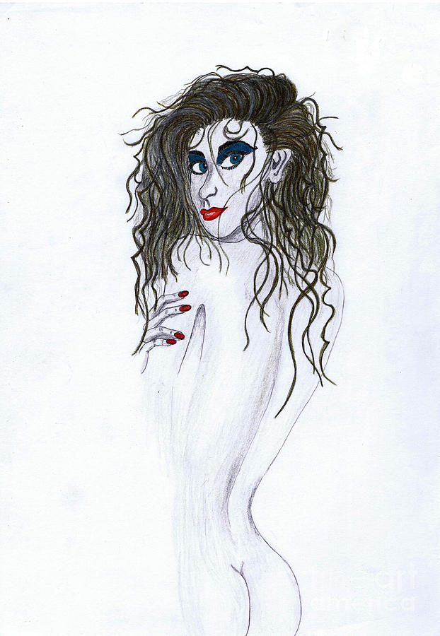 Portrait Of A Woman Drawing by Kenneth Clarke