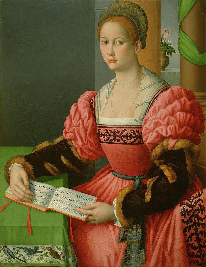Music Painting - Portrait Of A Woman With A Book Of Music Bacchiacca by Litz Collection