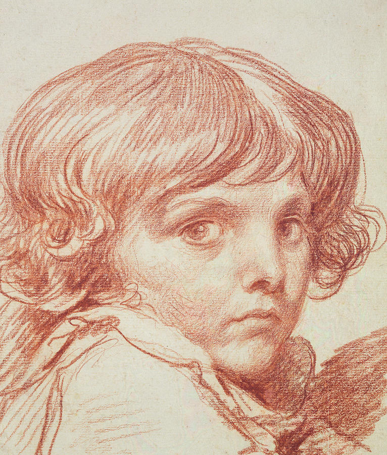 Claude Lorrain Drawing - Portrait of a Young Boy by Claude Lorrain