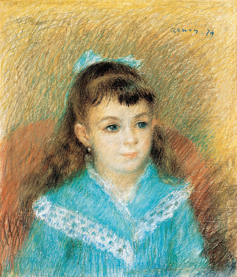 Portrait of a Young Girl. Elisabeth Maitre Drawing by Pierre-Auguste Renoir