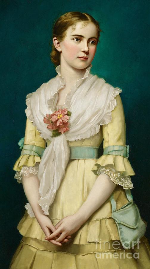 Portrait Painting - Portrait of a Young Girl by George Chickering Munzig