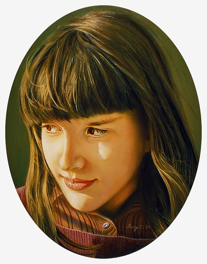 Portrait of a Young Girl Painting by Robert Tracy