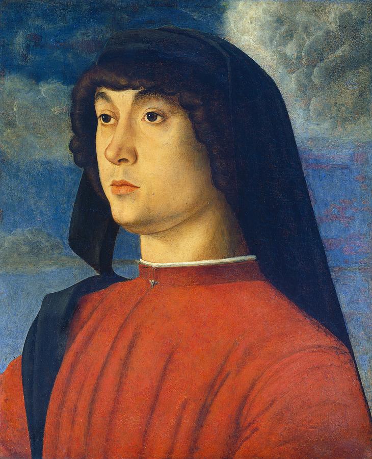 Portrait of a Young Man in Red Painting by Giovanni Bellini - Fine Art ...