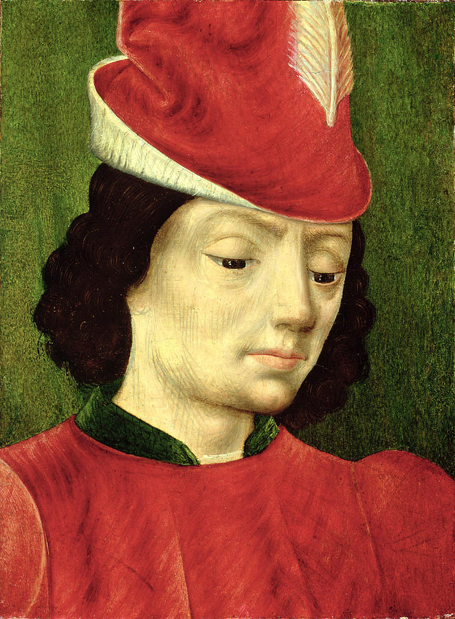 Hat Painting - Portrait Of A Young Man by Master of Moulins