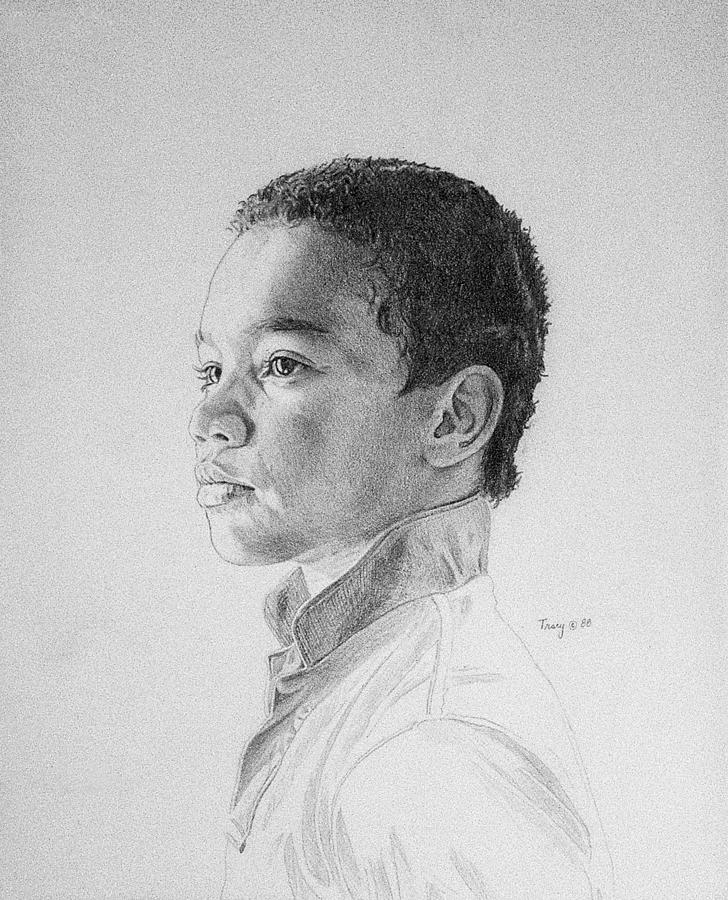 Portrait of a Young Man Drawing by Robert Tracy