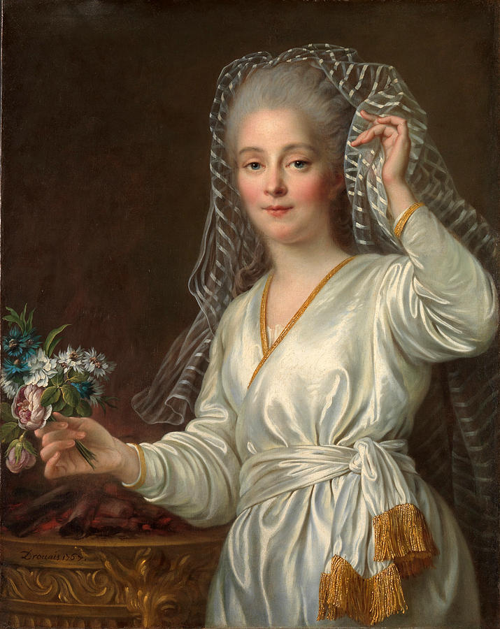 Portrait of a Young Woman as a Vestal Virgin Painting by Francois-Hubert Drouais