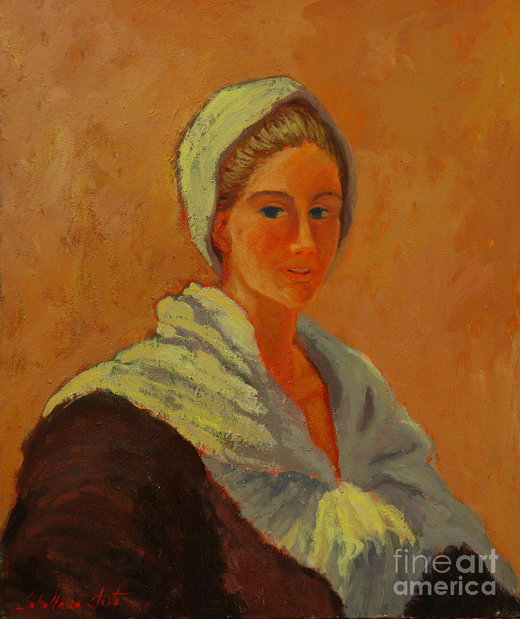 Portrait of a young women Painting by Monica Elena