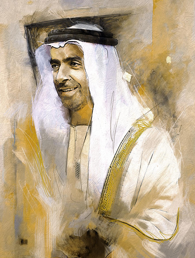 Portrait of Abdullah bin Zayed Al Nahyen 3 Painting by Maryam Mughal