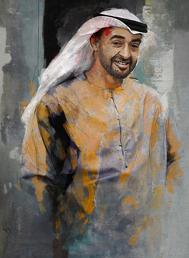 Portrait of Abdullah bin Zayed Al Nahyen 5 Painting by Maryam Mughal