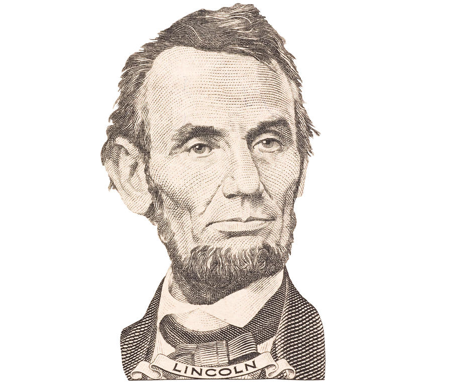 Portrait of Abraham Lincoln on White Background Photograph by Keith Webber Jr