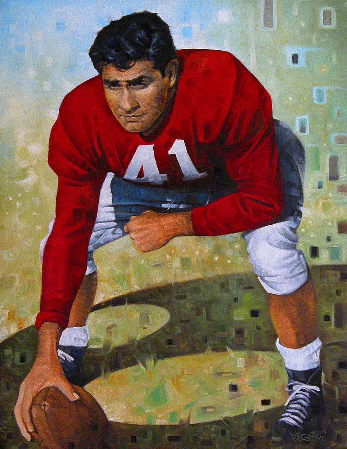 Portrait of Alabama Football Legend Vaughn Mancha Painting by T S Carson