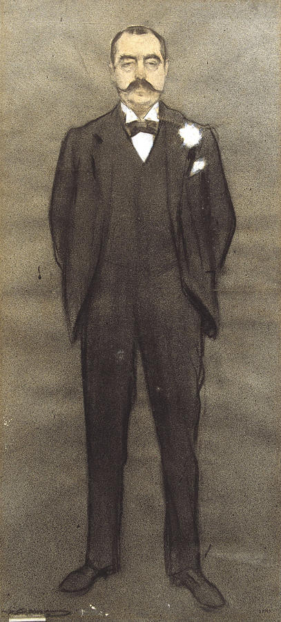 Portrait of Albert Bernis Drawing by Ramon Casas