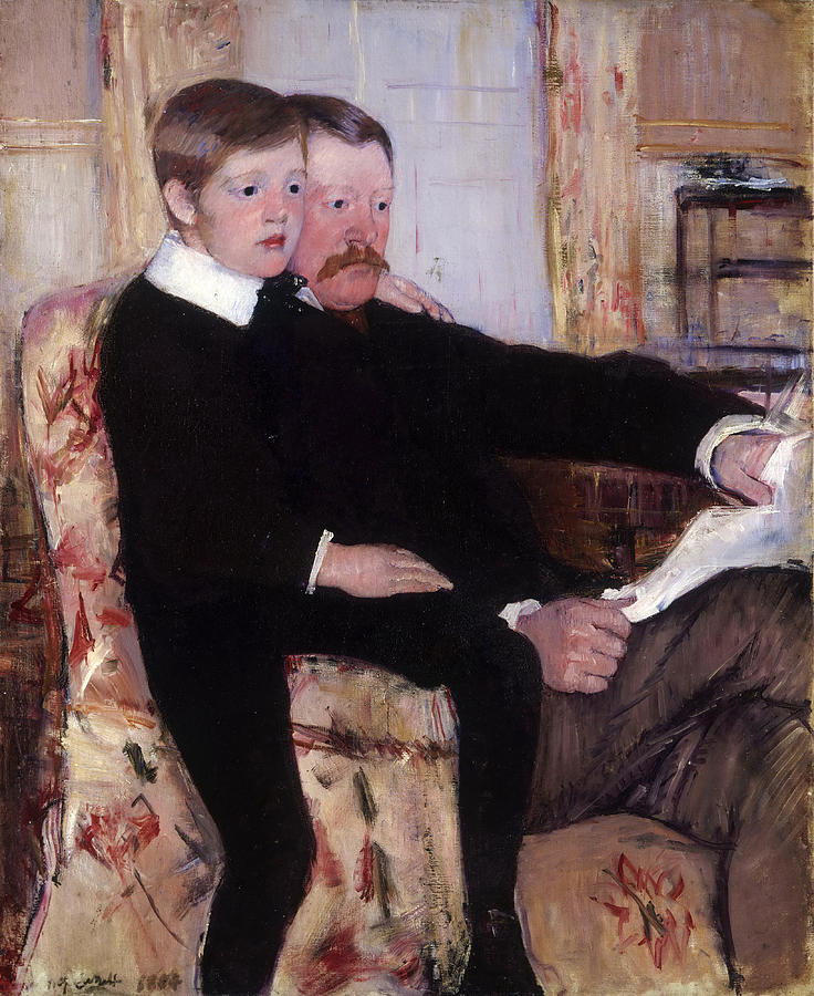 Portrait of Alexander J. Cassatt and His Son  Robert Kelso Cassatt Painting by Mary Stevenson Cassatt