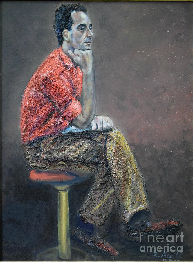 Portrait of Ali Akrei - The Painter Painting by Raija Merila