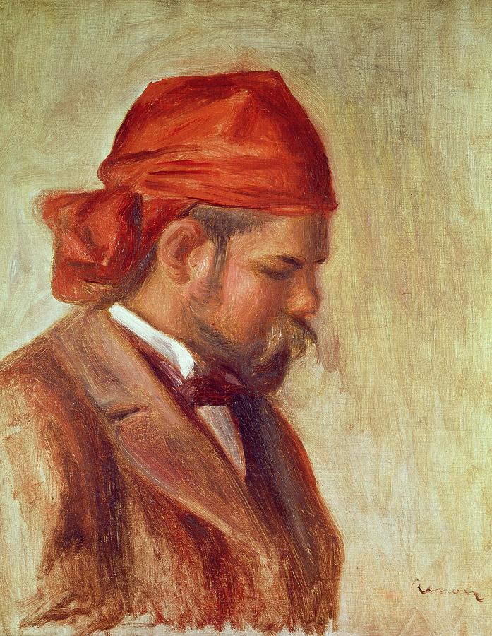Scarf Photograph - Portrait Of Ambroise Vollard 1868-1939 Oil On Panel by Pierre Auguste Renoir
