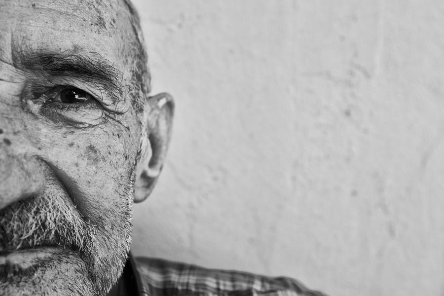 Portrait of an Alzheimers Patient, Close-up Photograph by Baranozdemir